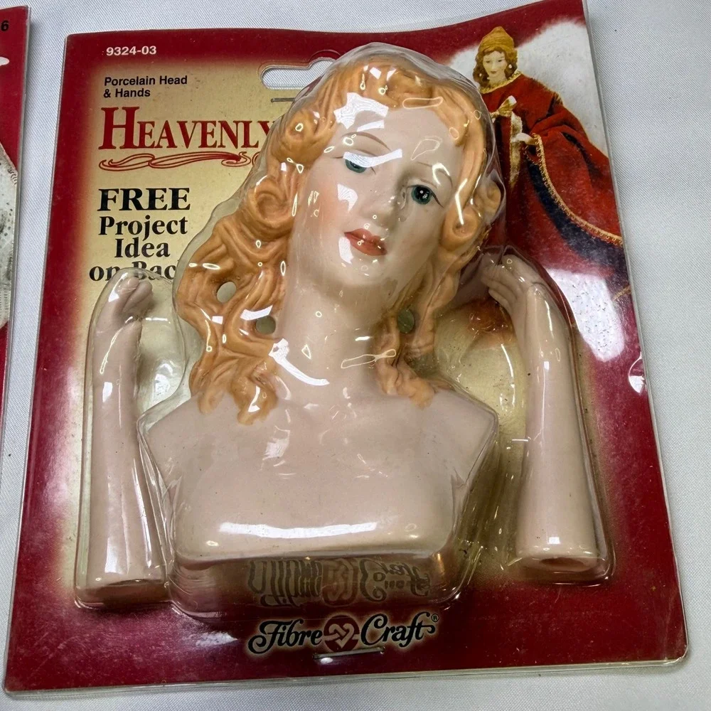 Vintage Fibre-Craft Heavenly Porcelain‎ Angel Tree Topper Head Hands Kit Lot 4